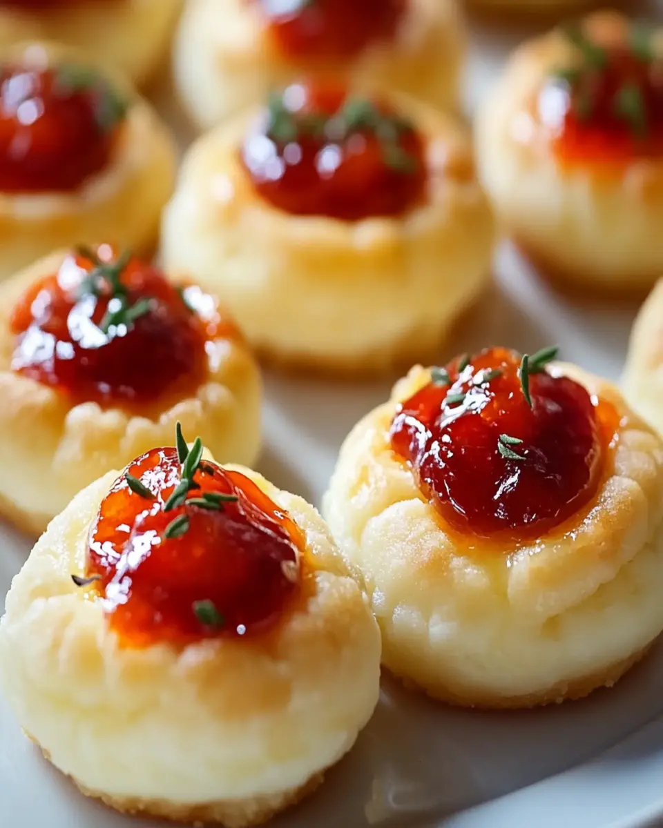 Cheesy Thumbprint Appetizers with Hot Pepper Jelly are Irresistible! First Image First Image