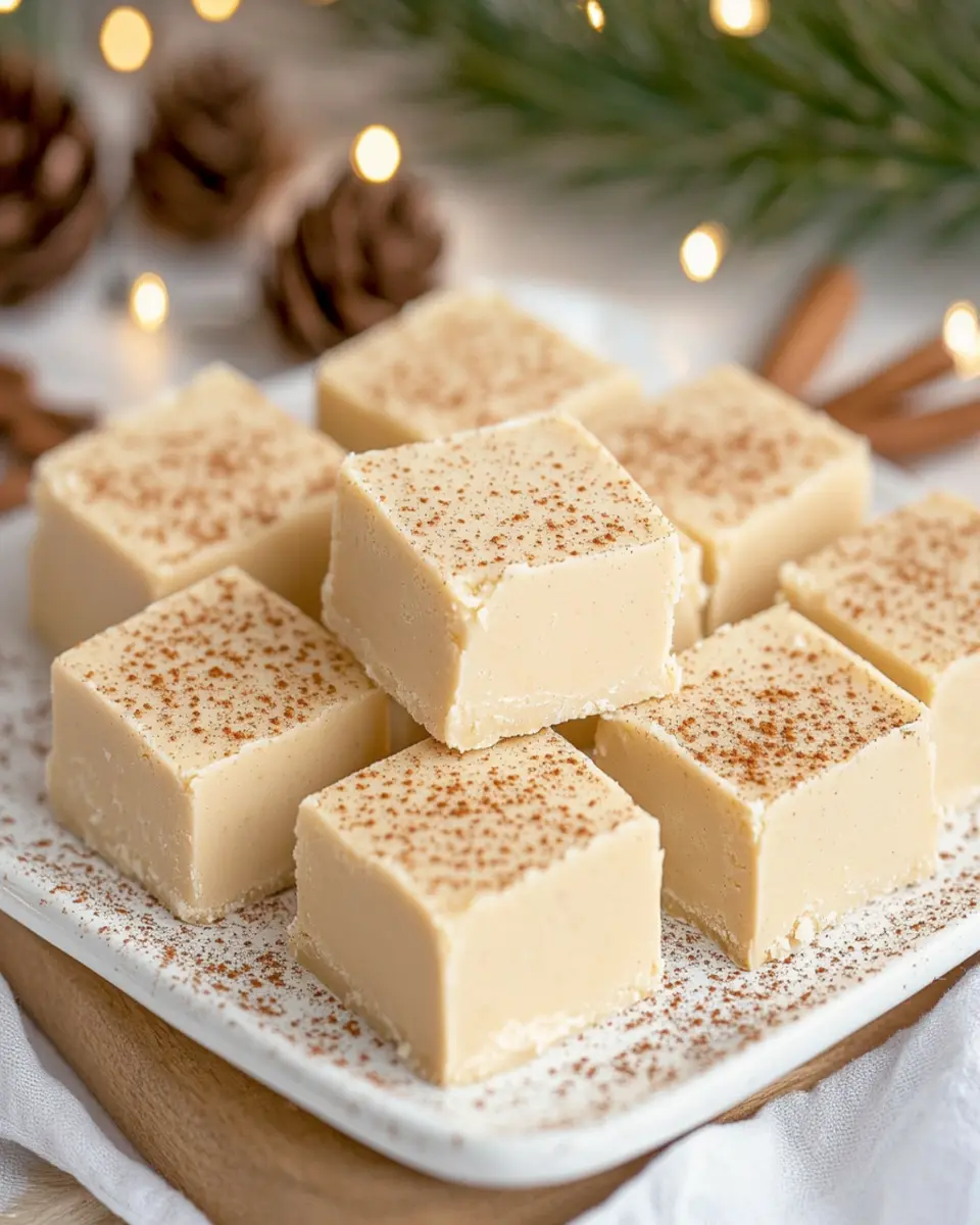 Eggnog Fudge – How to Make the Creamiest Holiday Fudge First Image First Image