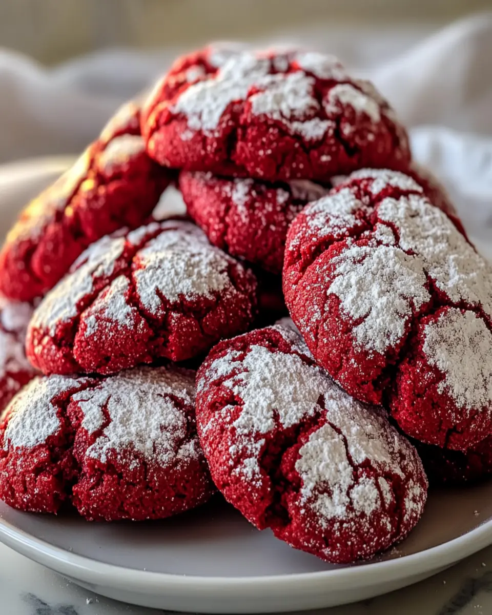 5-Ingredient Red Velvet Crinkle Cookies That Melt in Your Mouth First Image First Image