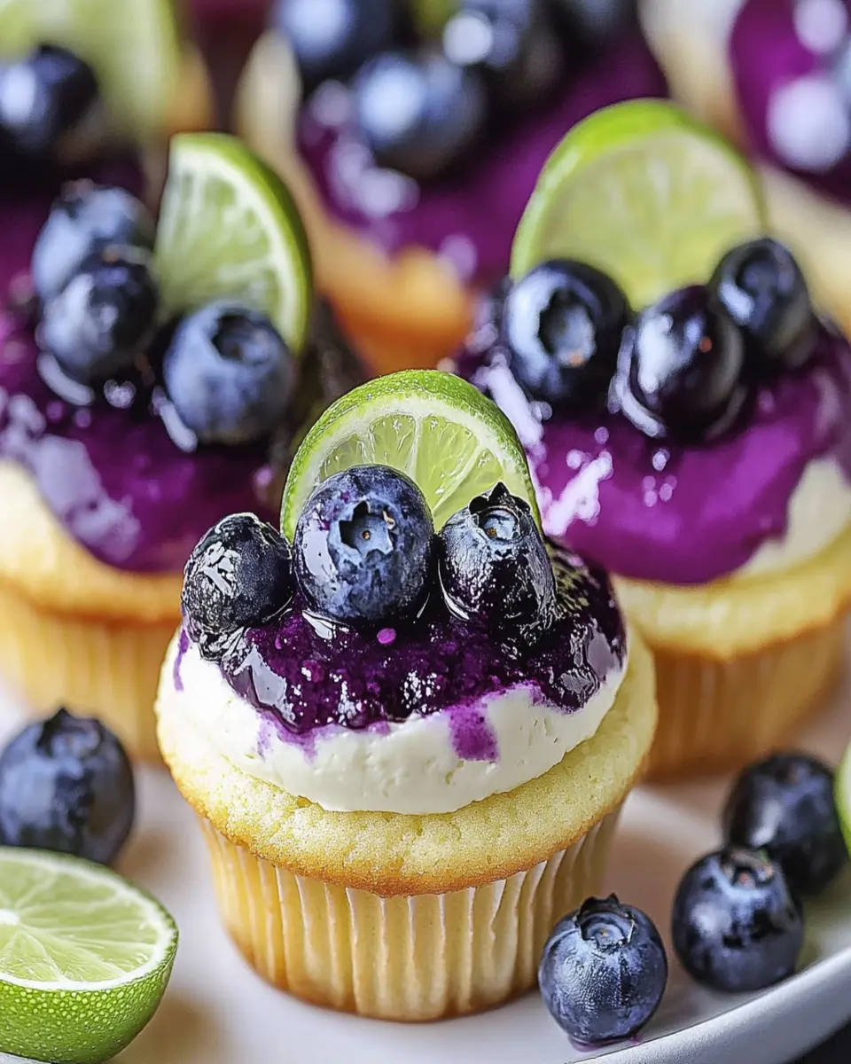 Blueberry Lime Cheesecake Cupcakes – Fresh, Creamy & Zesty Mini Desserts First Image First Image