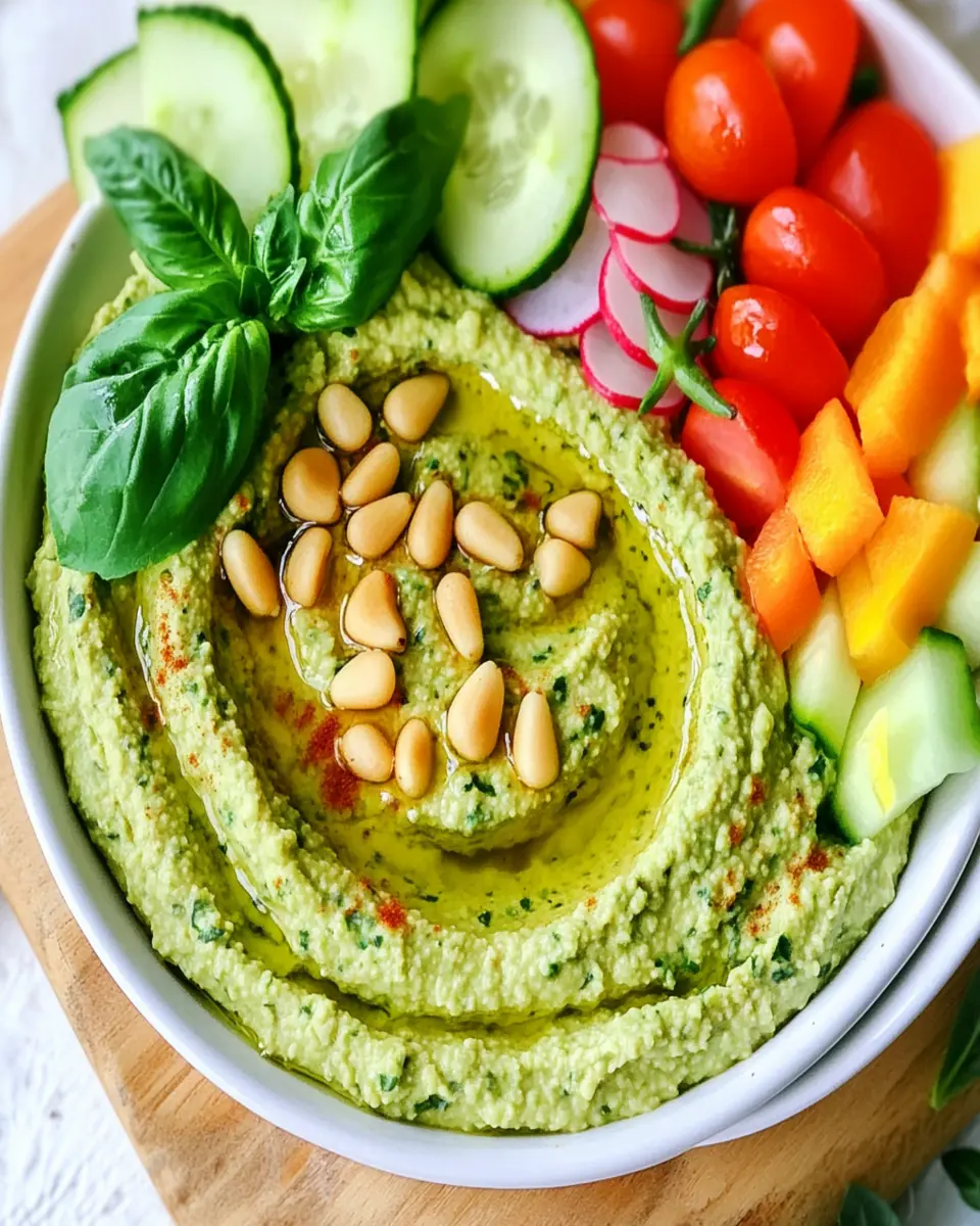 Fresh Summer Basil Hummus First Image First Image