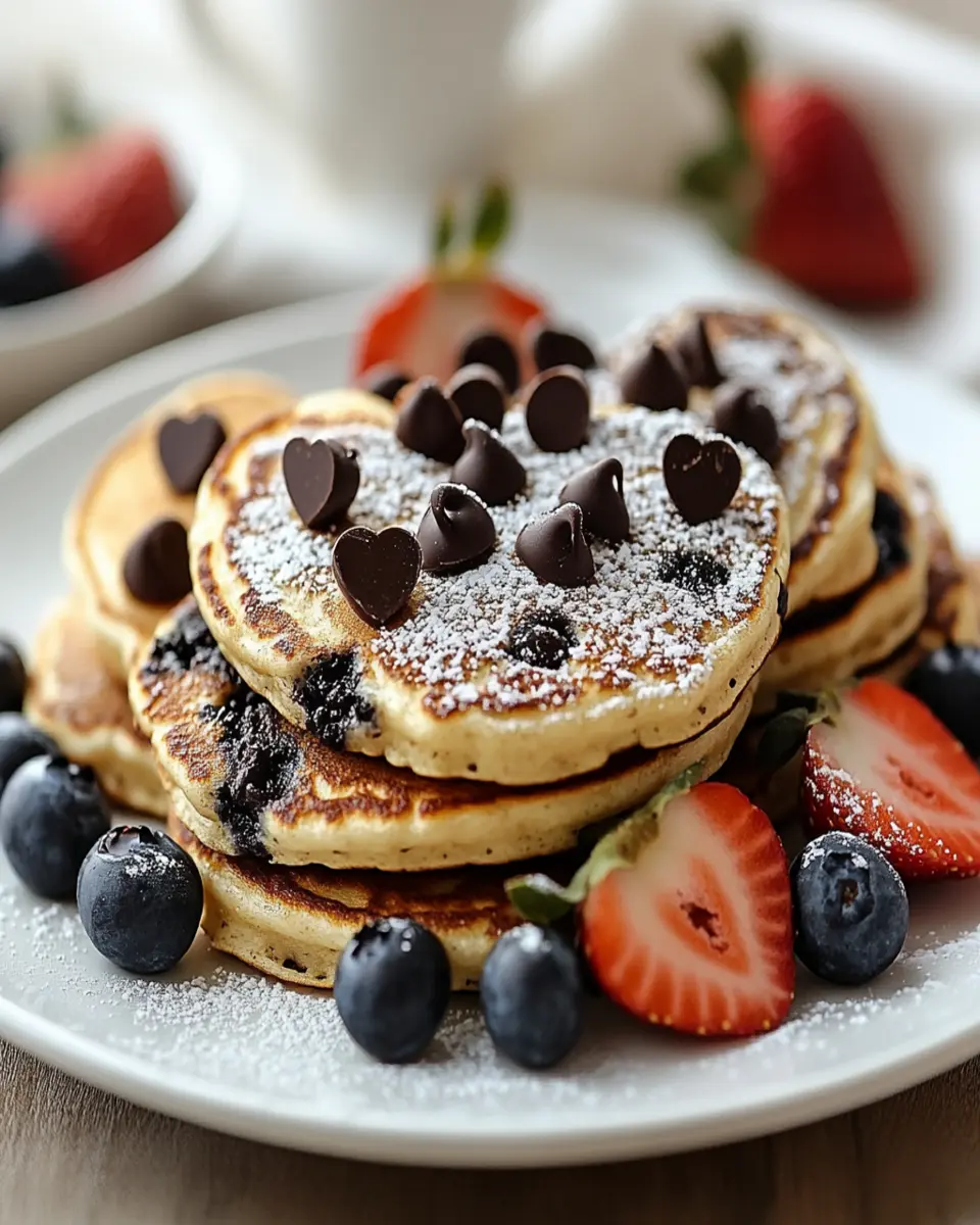 Decadent Chocolate Chip Ricotta Heart Pancakes Recipe First Image First Image