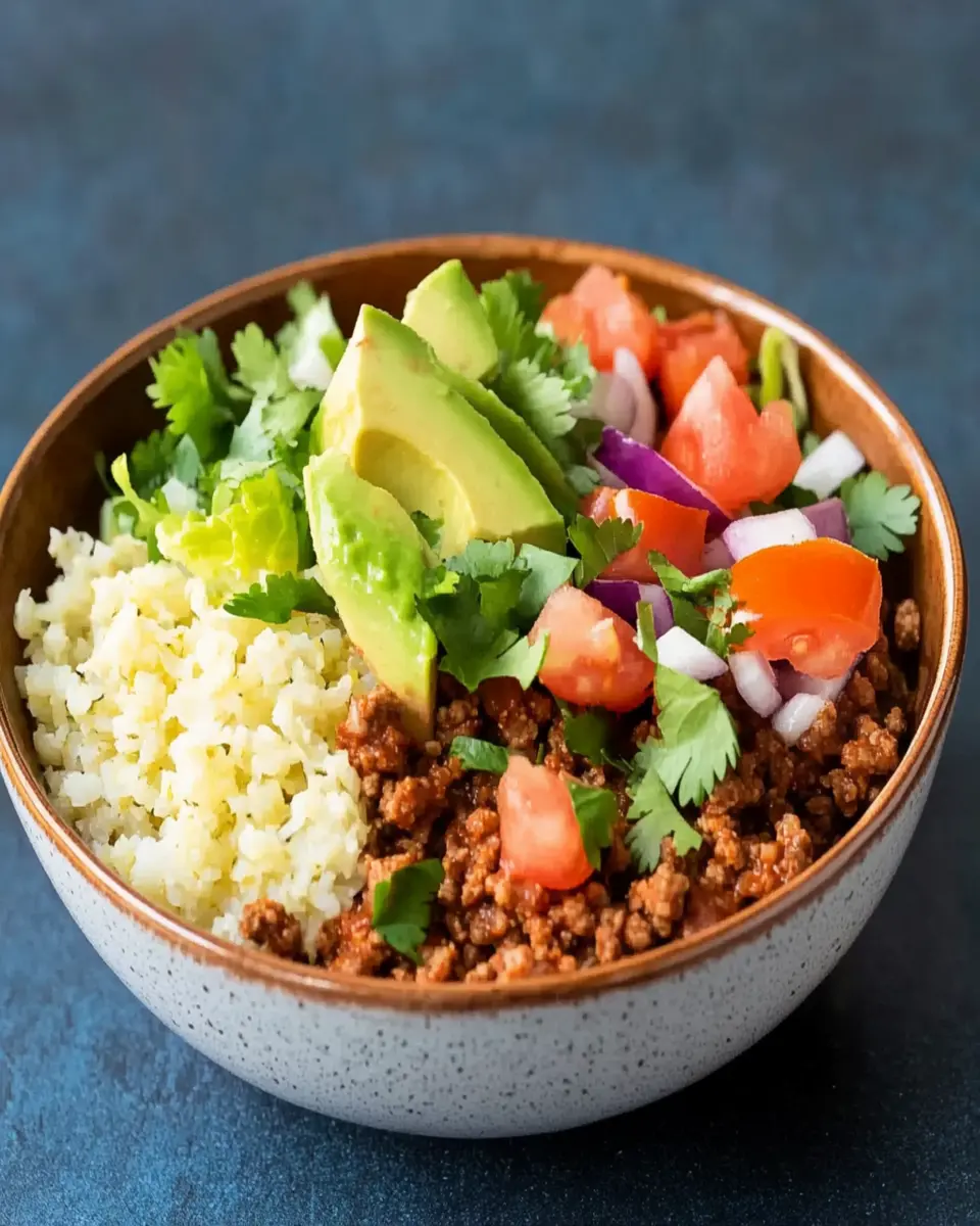 Taco Ground Beef & Cauliflower Rice Skillet for Family Fun First Image First Image