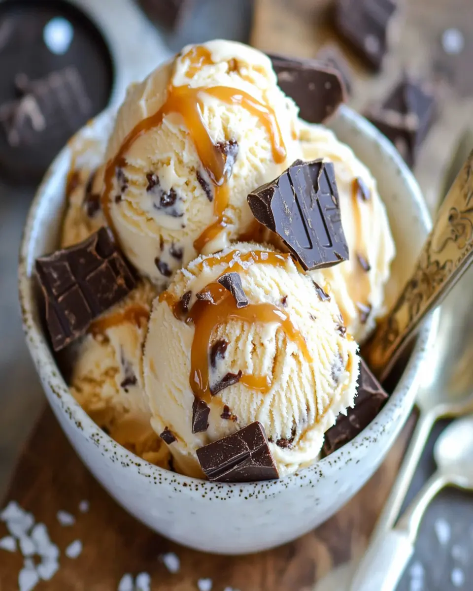 No Churn Caramel Chocolate Chunk Ice Cream First Image First Image