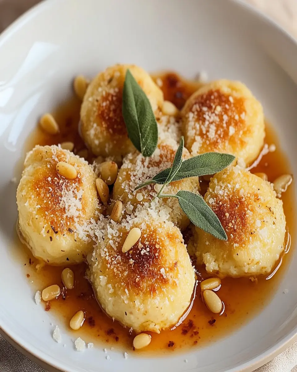 Heavenly Ricotta Gnudi Recipe with Sage Brown Butter First Image First Image