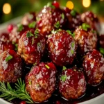 Christmas Cranberry Beef Meatballs First Image First Image