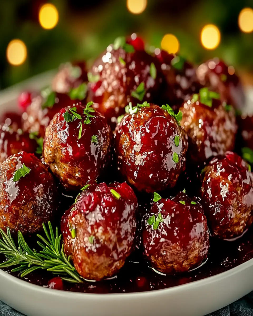 Christmas Cranberry Beef Meatballs First Image First Image