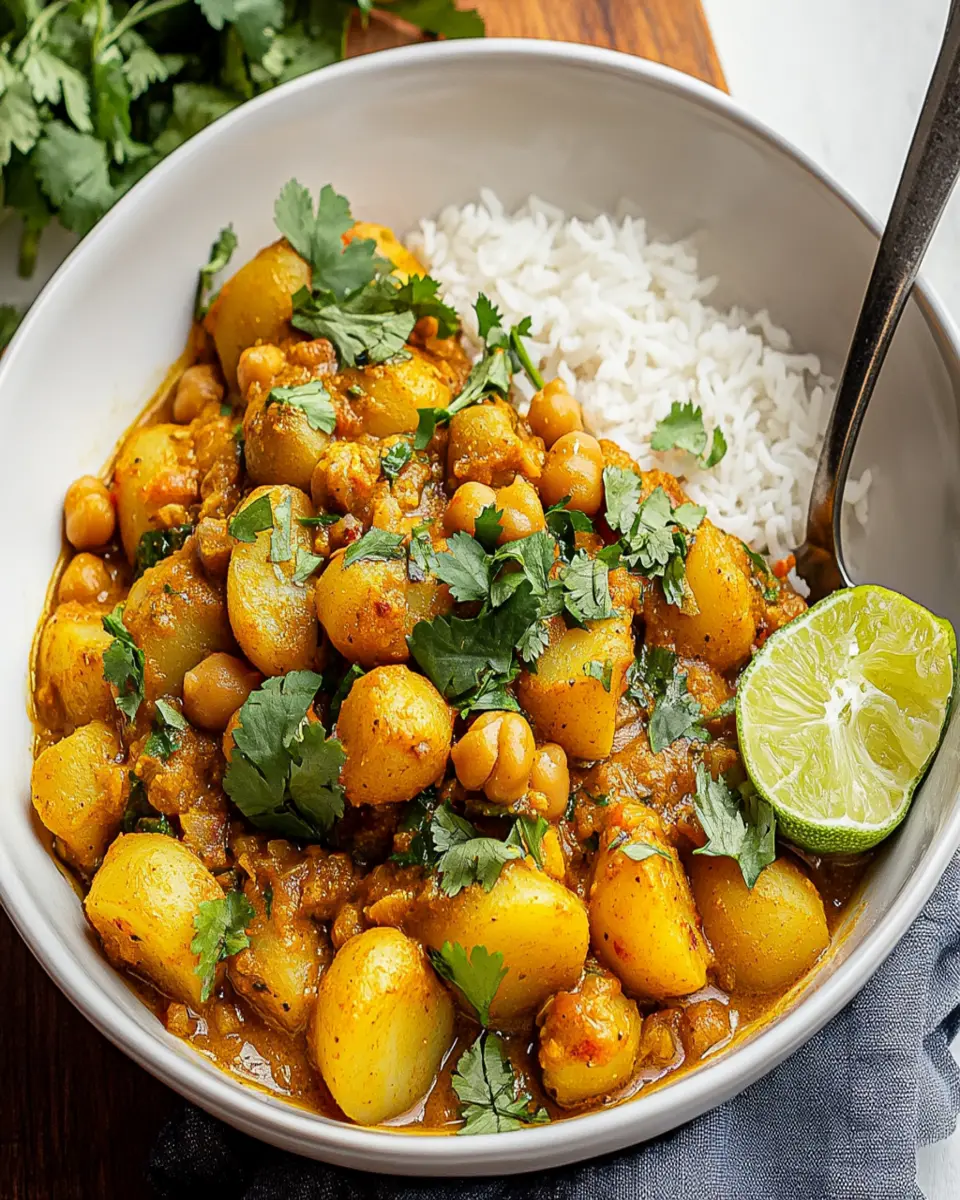 Irresistible Vegan Potato and Chickpea Curry Recipe First Image First Image