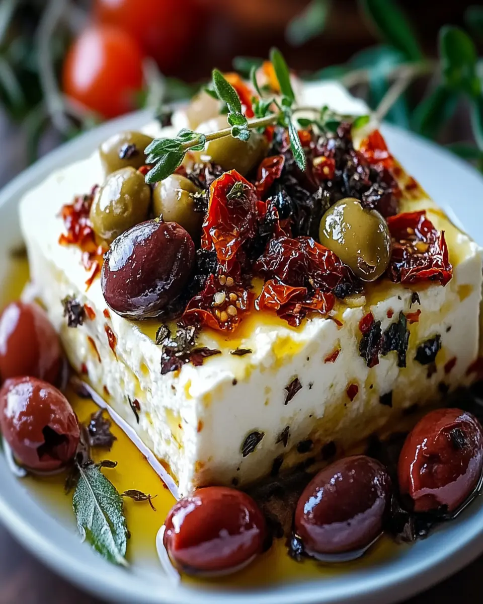 Baked Feta with Olives and Sun-Dried Tomatoes: A Must-Try! First Image First Image