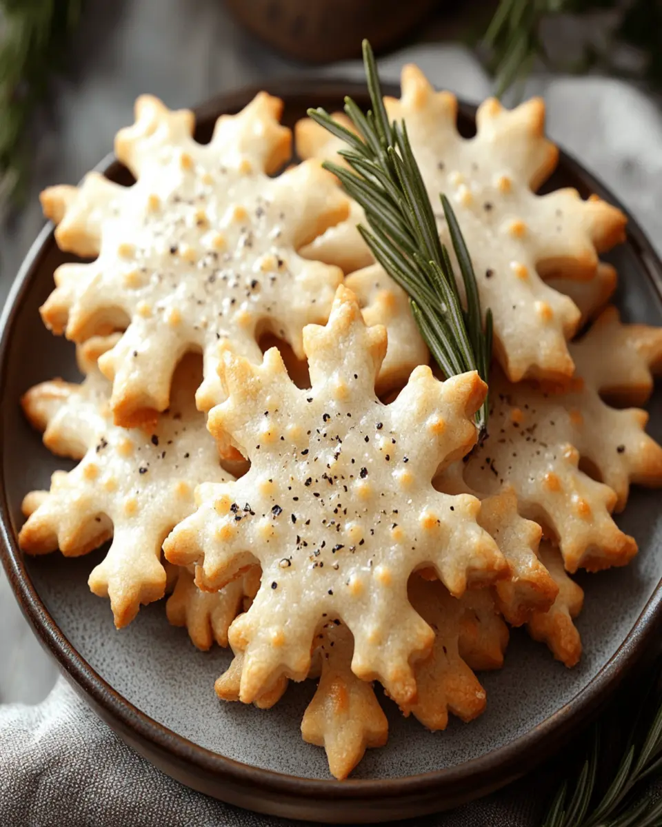 Irresistible Savory Rosemary-Parmesan Snowflake Cookies First Image First Image