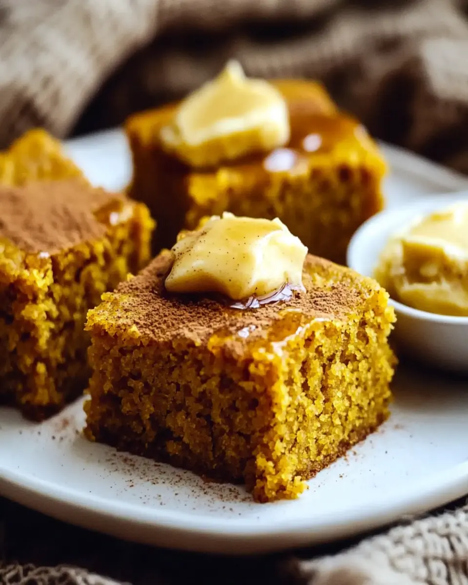Pumpkin Cornbread with Cinnamon Honey Butter First Image First Image