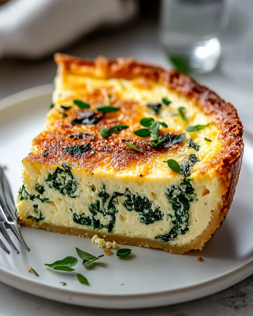 The Best Cottage Cheese & Spinach Crustless Quiche Ever! First Image First Image