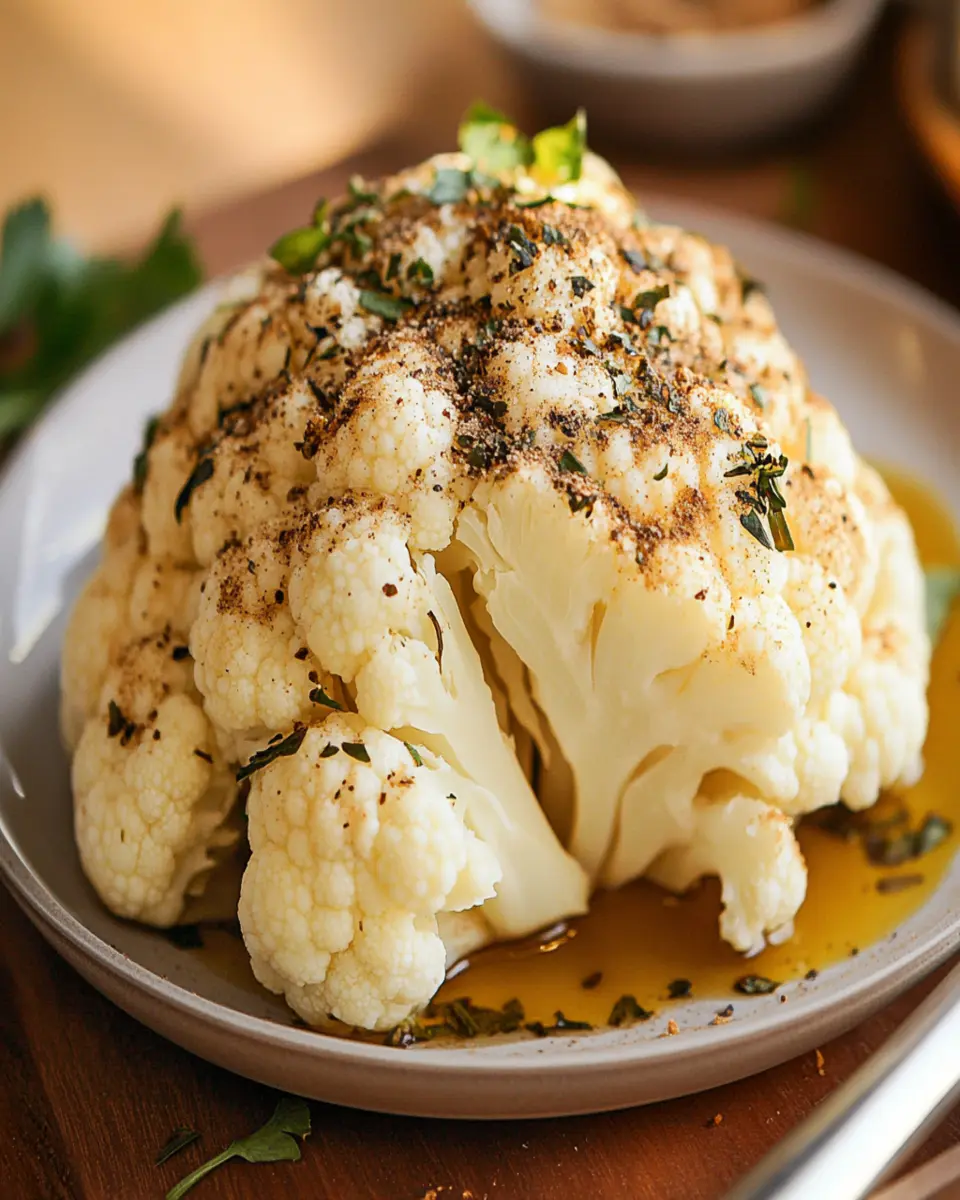 Whole Cauliflower in Crock pot First Image First Image