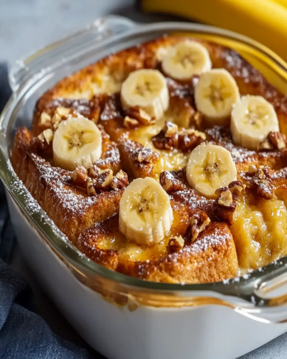 Overnight Baked Banana French Toast Casserole First Image First Image