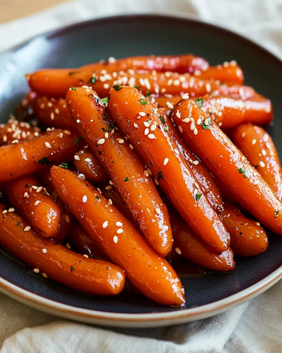 Irresistible Miso Glazed Carrots with Sesame Seeds Recipe First Image First Image