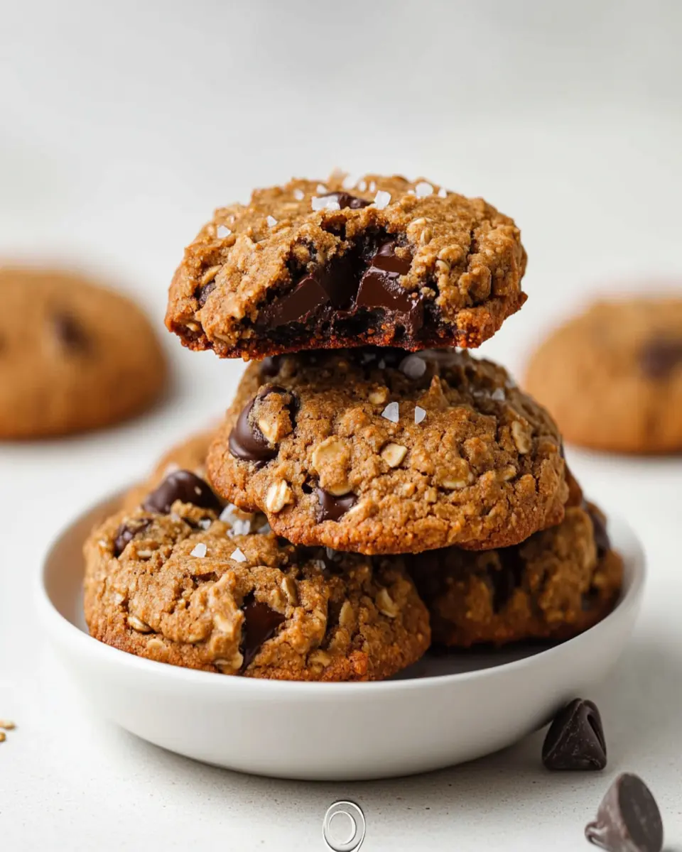 Soft Vegan Oatmeal Chocolate Chip Cookies First Image First Image