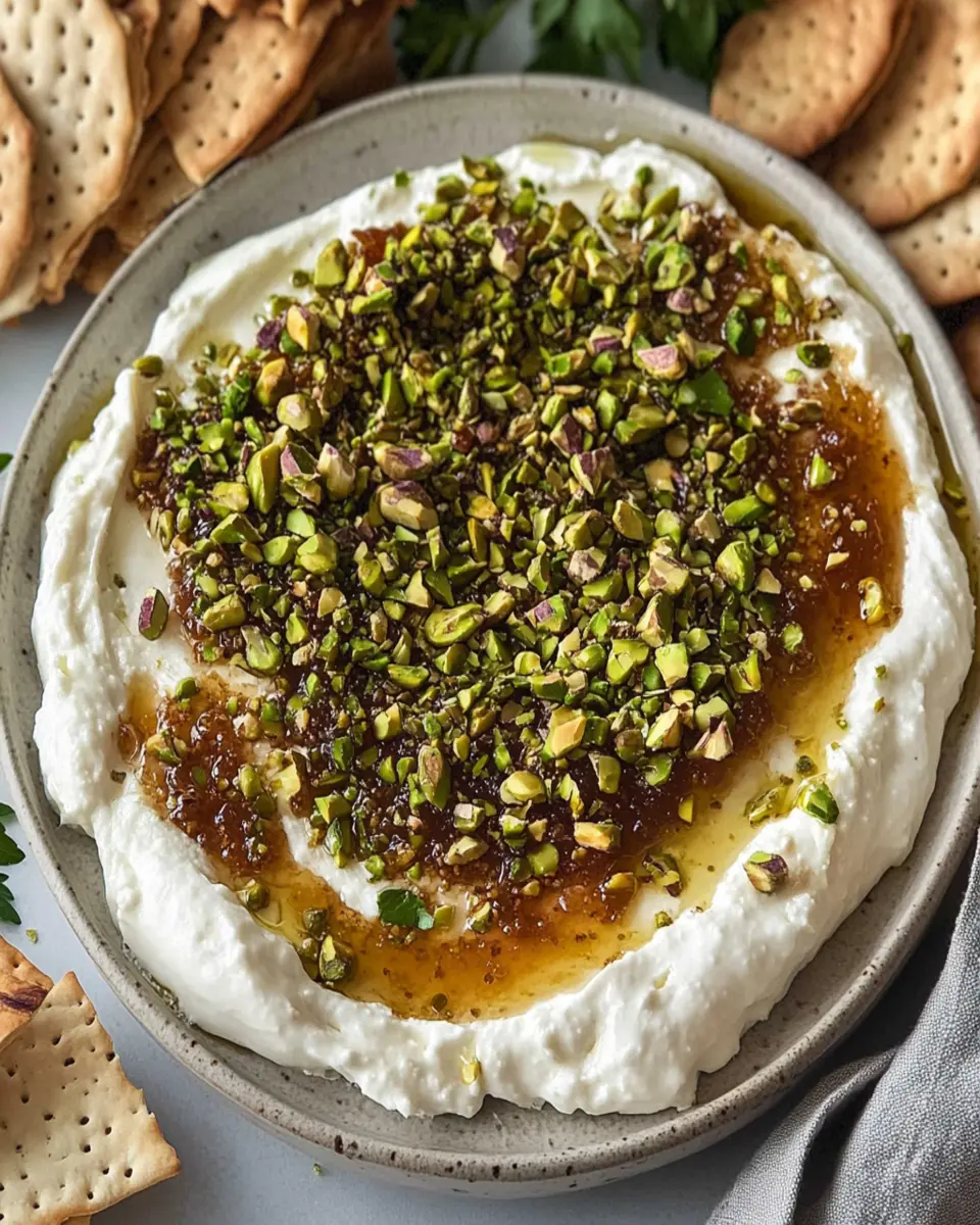 5 Minute Goat Cheese Dip with Fig Jam & Pistachios First Image First Image