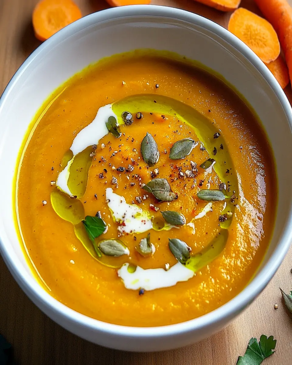 Irresistible Vegan Carrot and Sweet Potato Soup Recipe First Image First Image