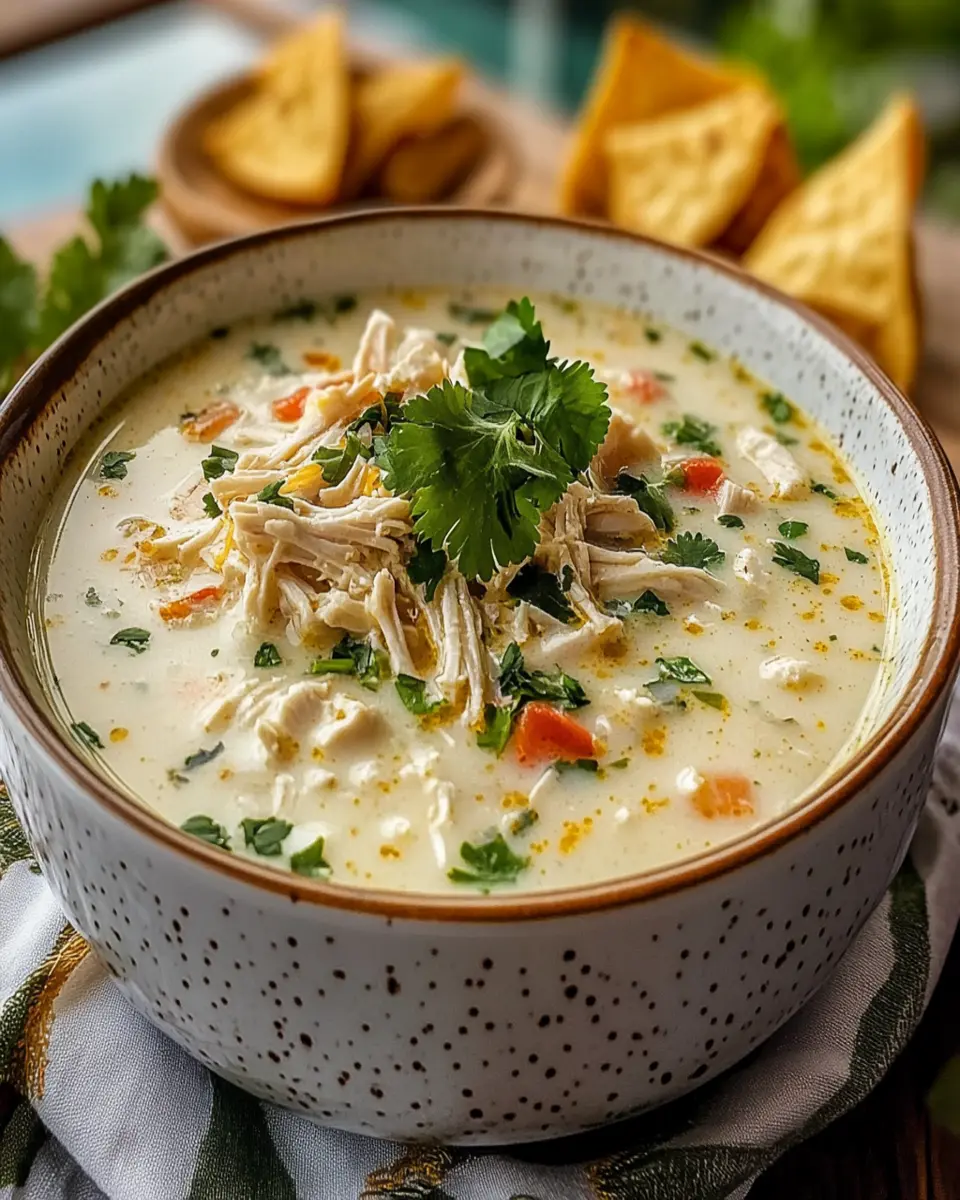 Creamy White Chicken Enchilada Soup First Image First Image