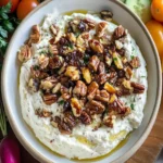 Whipped Goat Cheese Dip with Pecan Date Topping First Image First Image