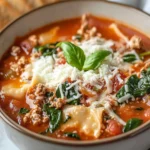 Healthy Lasagna Soup with Turkey, Easy, One Pot First Image First Image