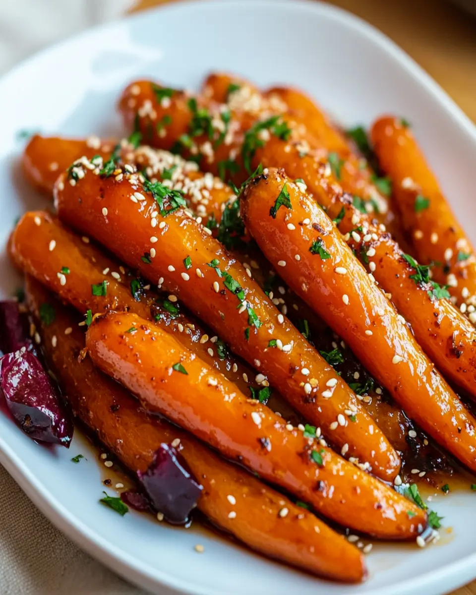 Irresistible Miso Glazed Carrots with Sesame Seeds Recipe First Image First Image