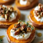 Sweet Potato Slices with Whipped Ricotta & Pecans First Image First Image