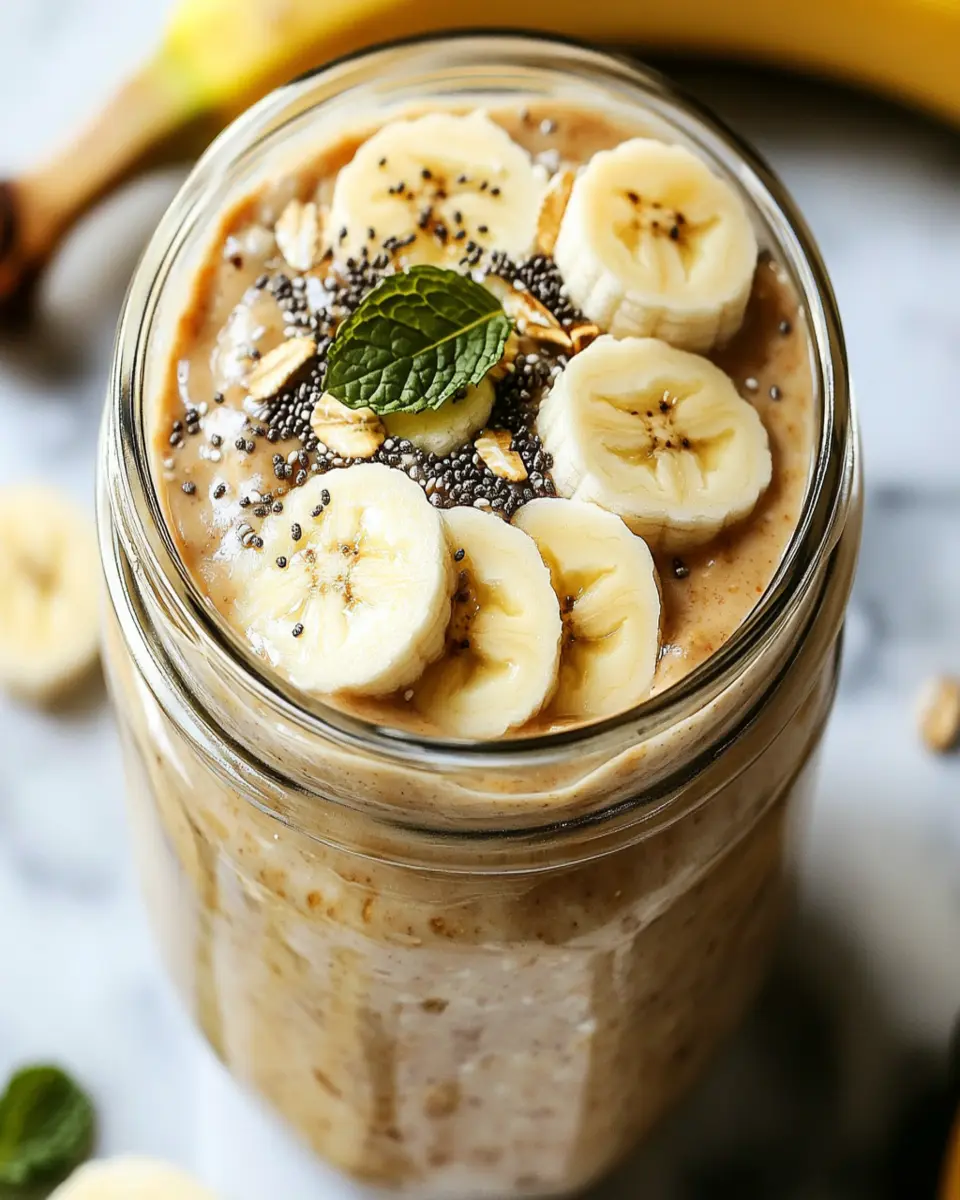 Creamy Peanut Butter Overnight Oats with Banana Recipe First Image First Image