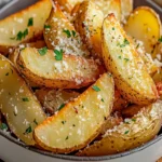 Irresistibly Crispy Garlic Parmesan Potato Wedges Recipe First Image First Image