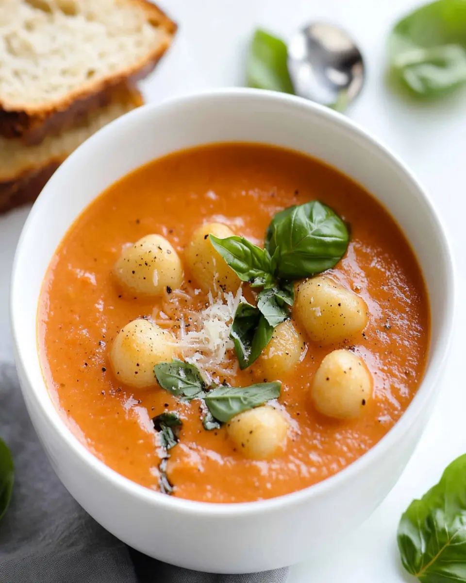 Creamy Slow Cooker Tomato Soup with Gnocchi First Image First Image