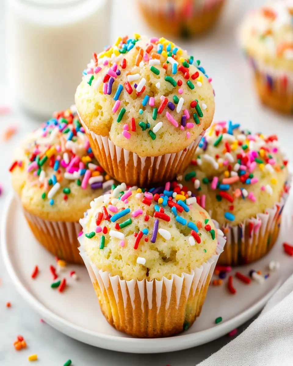 Homemade Funfetti Muffins Recipe With Sprinkles First Image First Image