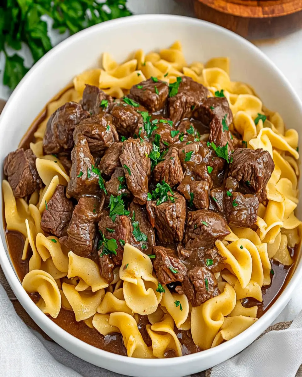 Beef Tips and Noodles First Image First Image