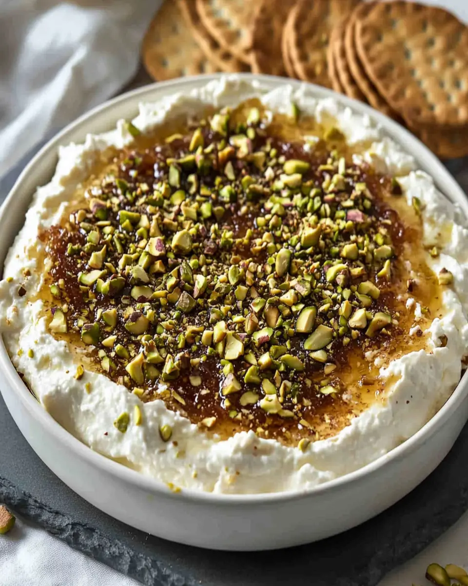 5 Minute Goat Cheese Dip with Fig Jam & Pistachios First Image First Image