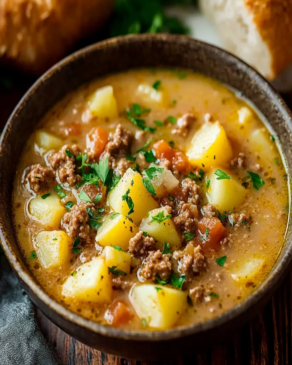 Chunky Ground Beef and Potato Soup First Image First Image