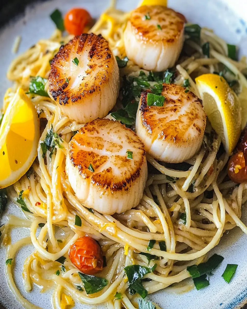Scallop Pasta with Lemon & Herbs First Image First Image