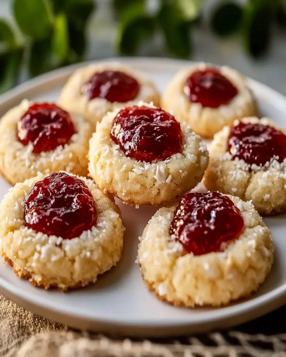 Vanilla Coconut Jam Thumbprint Cookies First Image First Image