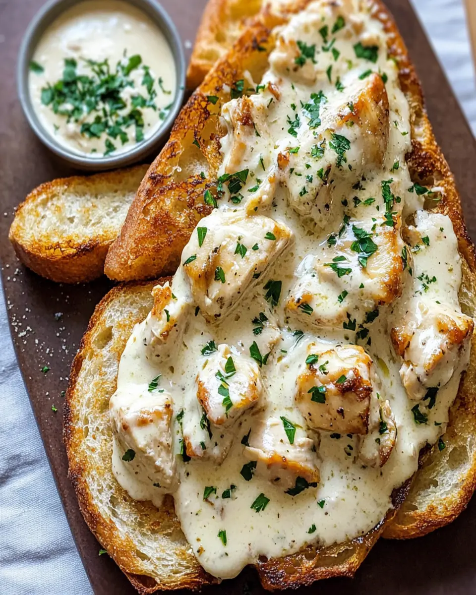 Chicken Alfredo Garlic Bread First Image First Image