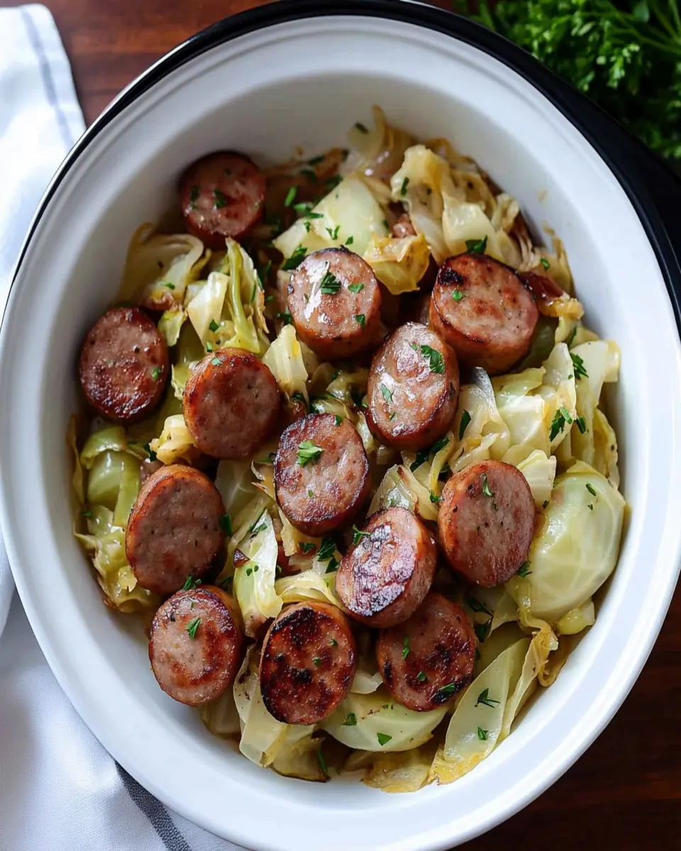 Slow Cooker Cabbage and Sausage First Image First Image