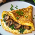 Mushroom Omelette With Spinach And Cheese First Image First Image