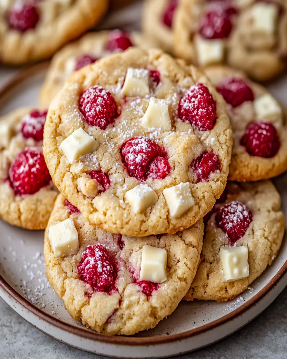 Raspberry White Chocolate Cookies – Easy & Delicious Recipe First Image First Image