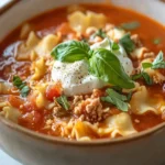 Healthy Lasagna Soup with Turkey, Easy, One Pot First Image First Image