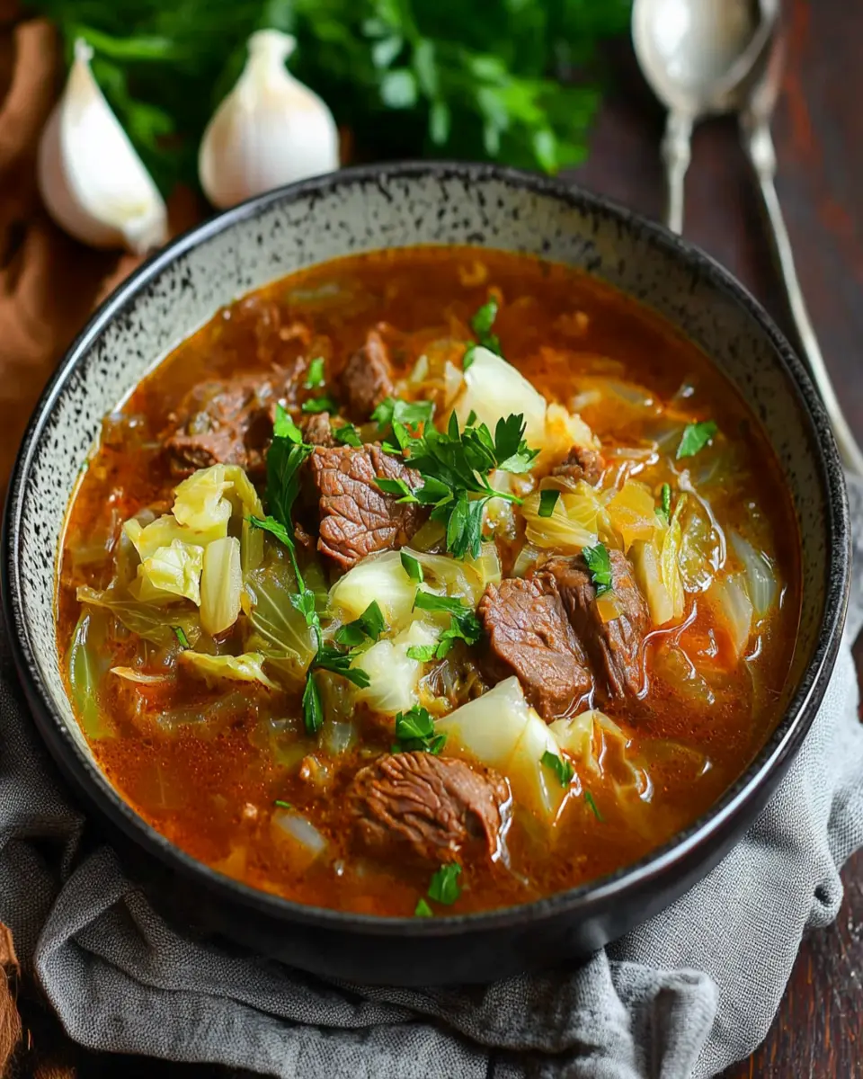 Beef and Cabbage Soup (Shchi) First Image First Image