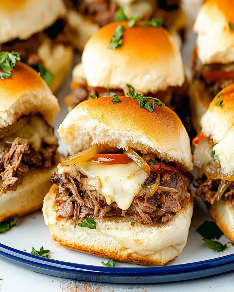 Philly Cheesesteak Sliders on Hawaiian Rolls First Image First Image