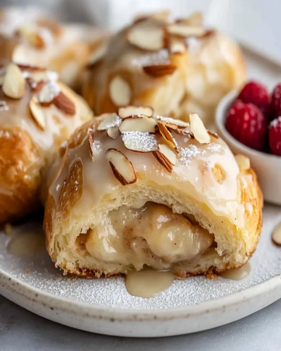 Almond Croissant Cinnamon Rolls (Bakery-Style, Soft & Buttery) First Image First Image