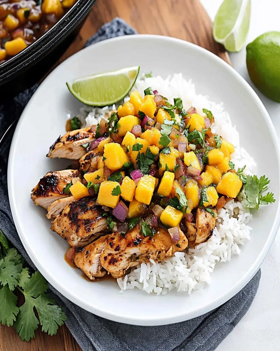 Crockpot Mango Salsa Chicken First Image First Image