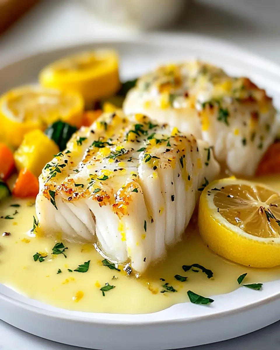 Baked Cod in Coconut Lemon Cream Sauce – A Flavorful Delight First Image First Image