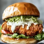 Fried Chicken Sandwich with Alabama White Sauce First Image First Image