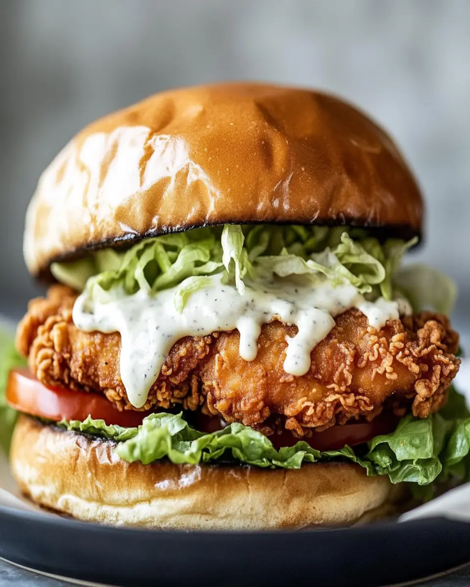 Fried Chicken Sandwich with Alabama White Sauce First Image First Image