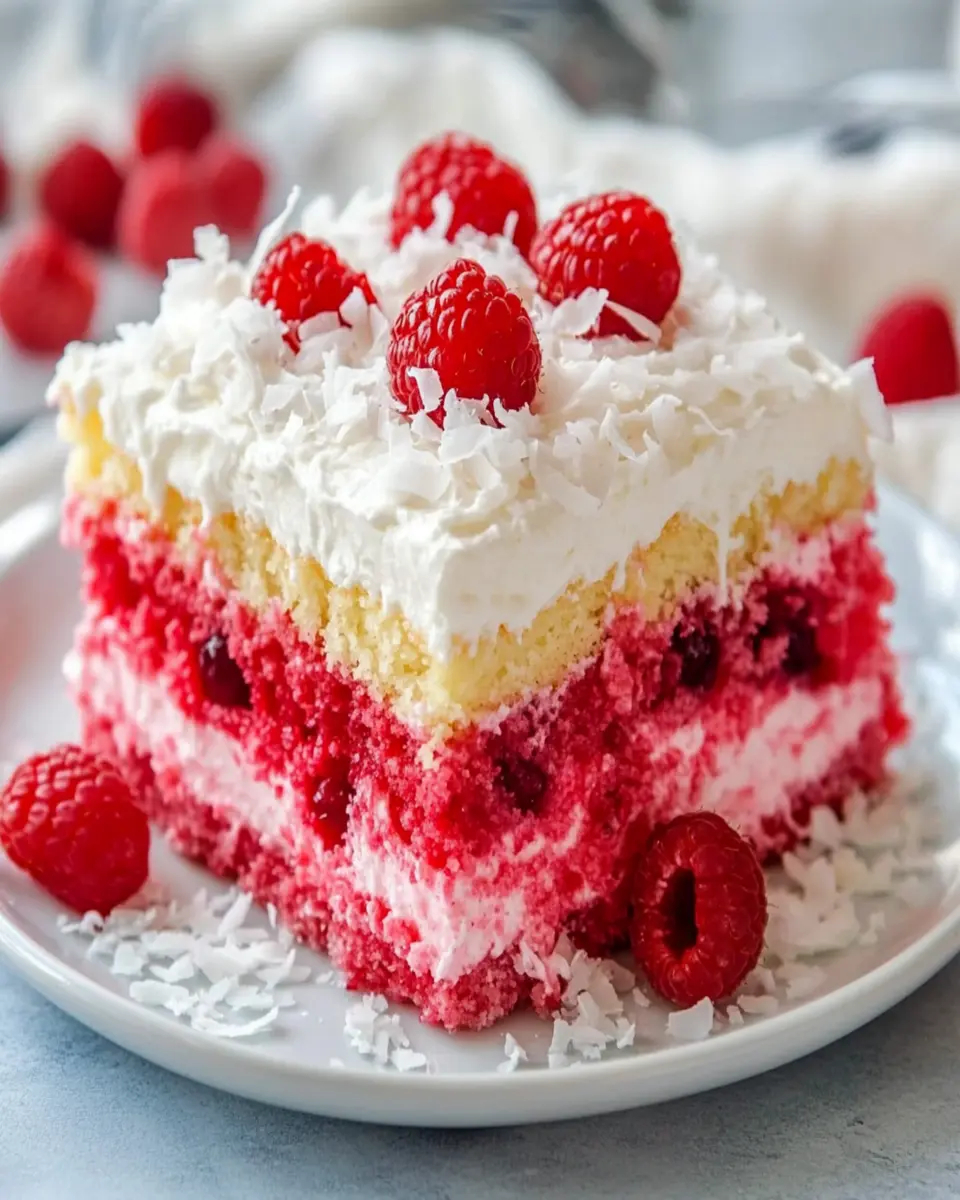 Raspberry Zinger Poke Cake First Image First Image