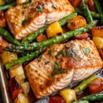 Sheet Pan Salmon with Vegetables First Image First Image